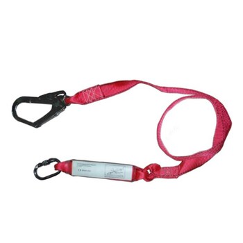 เชือกช่วยชีวิต สายช่วยชีวิต Webbing lanyard with absorber 1 hook